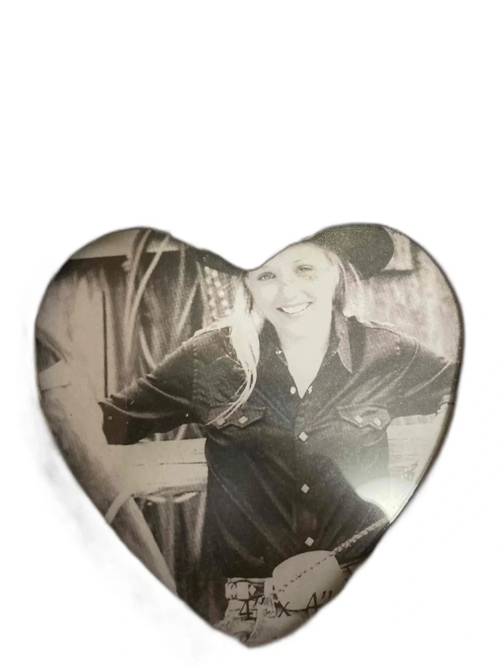 Rustic Western Themed Heart Photo Frame NWOT